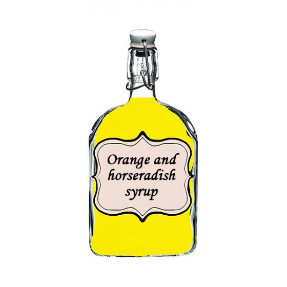Homemade orange horseradish syrup