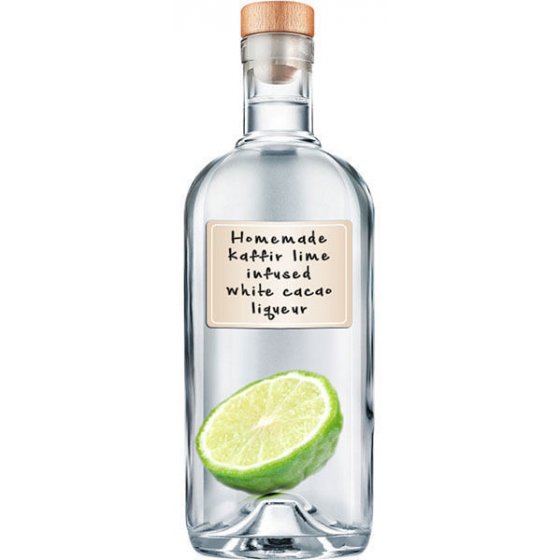 Licor de cacao casero con lima kaffir