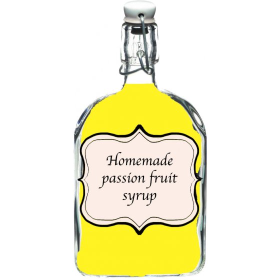 Homemade passion fruit syrup